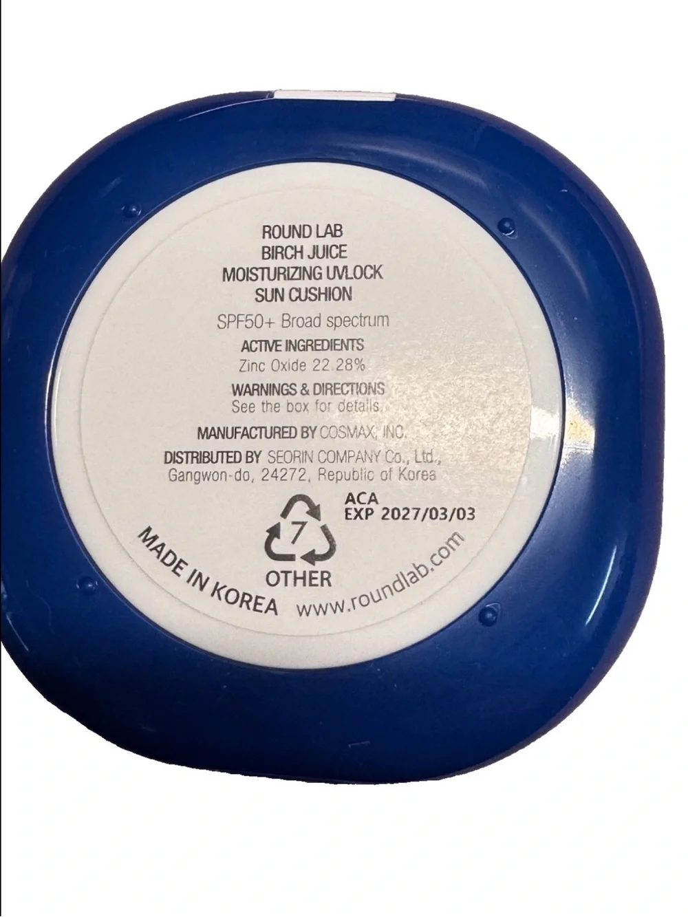 Birch Juice Moisturizing Sun Cushion SPF50+ - White and Blue